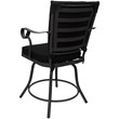 Pemberly Row Outdoor/Indoor Patio Dining Chair in Black Fabric Gray Frame