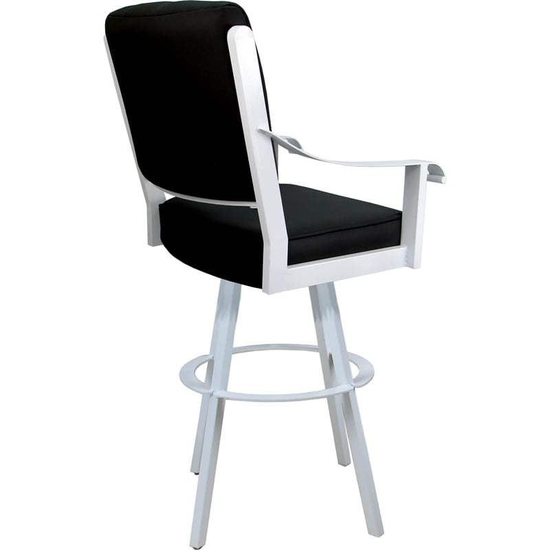 Pemberly Row Extra Tall Swivel Metal Bar Stool 34