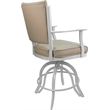 Pemberly Row Leather Swivel Metal Bar Stool 30