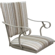Pemberly Row Set of 3 Bar Stools Padded Back with Arms White Fabric Beige