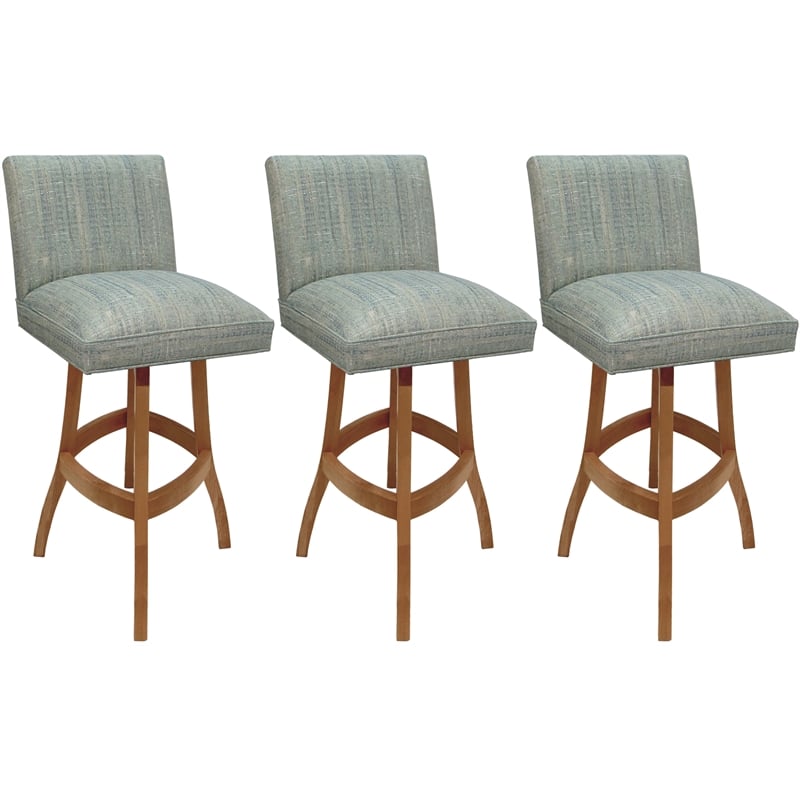 Pemberly Row Set of 3 Swivel Wood Counter Stools 26