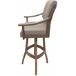 Pemberly Row Leather Solid Wood Bar Stool 30