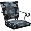 Pemberly Row Set of 3 Counter Stools Padded Back with Arms in Flint Black