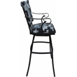 Pemberly Row Set of 3 Counter Stools Padded Back with Arms in Flint Black