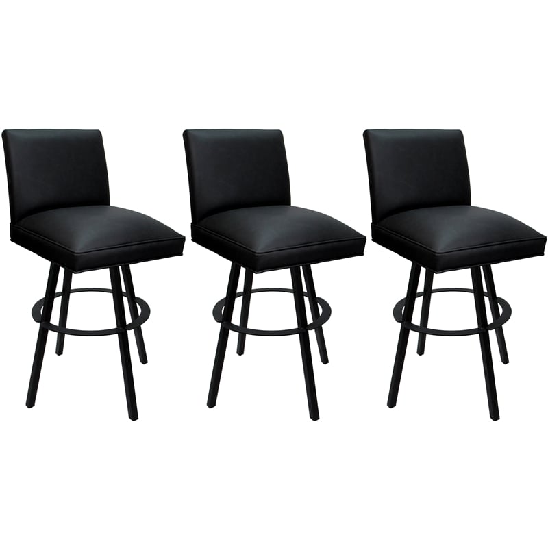 Pemberly Row Set of 3 Swivel Metal Counter Stools 26