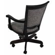 Pemberly Row Swivel Wood Dining Caster Chair in Gray Fabric Black Frame