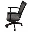 Pemberly Row Swivel Wood Dining Caster Chair in Gray Fabric Black Frame