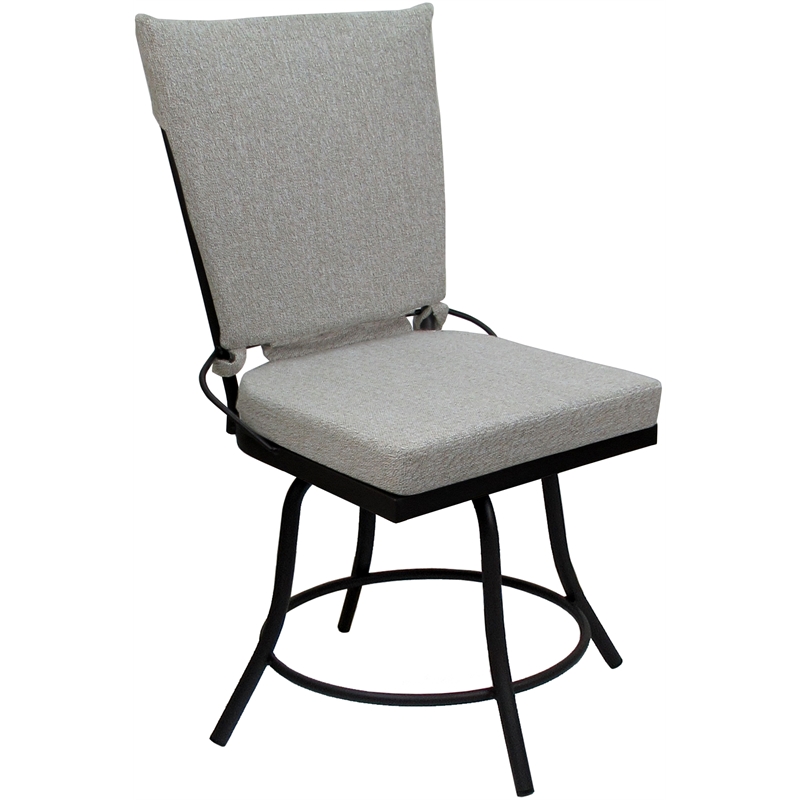 Pemberly Row Patio Dining Set without Arms in White Black Frame