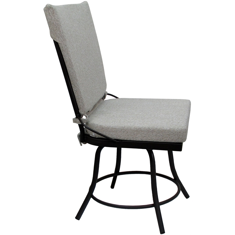 Pemberly Row Patio Dining Set without Arms in White Black Frame