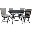 Pemberly Row Patio Dining Set without Arms in White Black Frame
