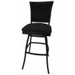 Pemberly Row Contemporary 5-Piece Outdoor/Indoor Fabric Pub Set in Black