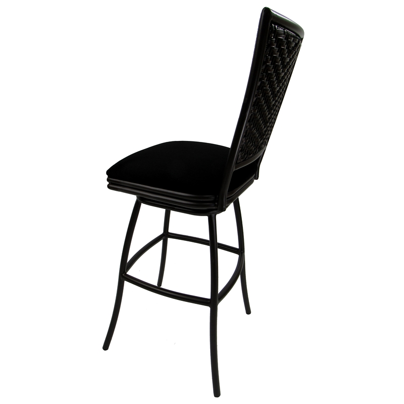 Pemberly Row Contemporary 5-Piece Outdoor/Indoor Fabric Pub Set in Black