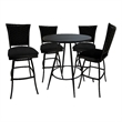 Pemberly Row Contemporary 5-Piece Outdoor/Indoor Fabric Pub Set in Black