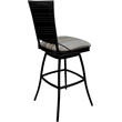 Pemberly Row Bar Stool Armless in Driftwood White Fabric on Black Frame
