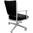 Pemberly Row Leather Dining Caster Chair Swivel Tilt in Black on White Frame