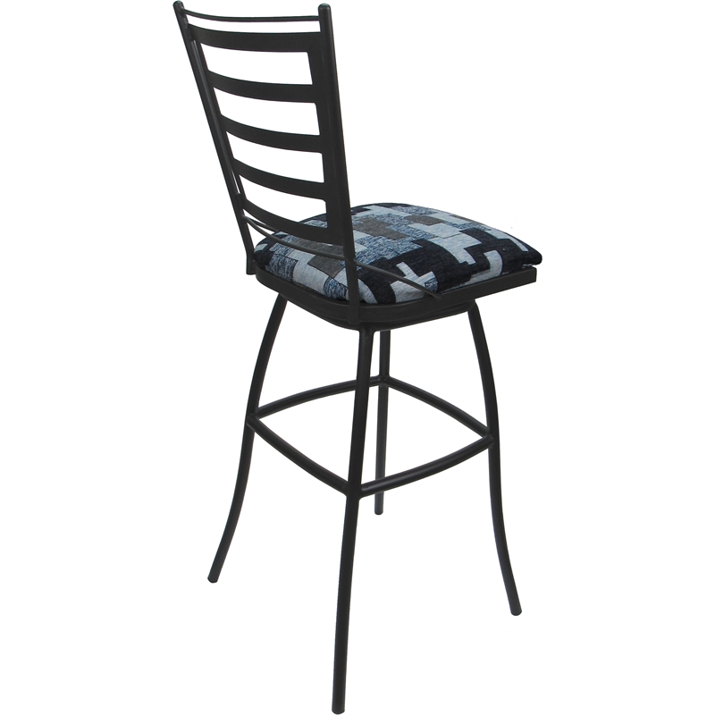 Pemberly Row Set of 3 Extra Tall Stools Armless in Flint Fabric on Gray Frame