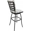 Pemberly Row 3Pc Counter Stools Padded Back Armless - White Fabric on Gray Frame
