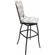 Pemberly Row 3Pc Counter Stools Padded Back Armless - White Fabric on Gray Frame
