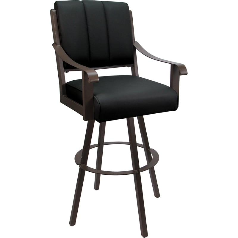 Pemberly Row Extra Tall Swivel Metal Bar Stool 34