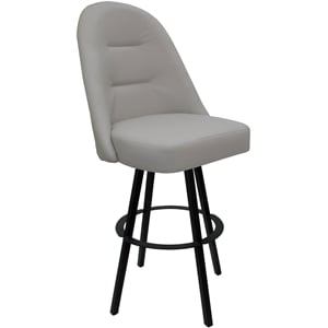 Pemberly Row Swivel Metal Extra Tall Bar Stool 34&quot Seat in Beige Vinyl & Black