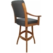 Pemberly Row Leather Solid Wood Bar Stool 30