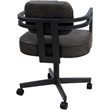 Pemberly Row Swivel Metal Dining Caster Chair in Northwest Elk Gray Fabric