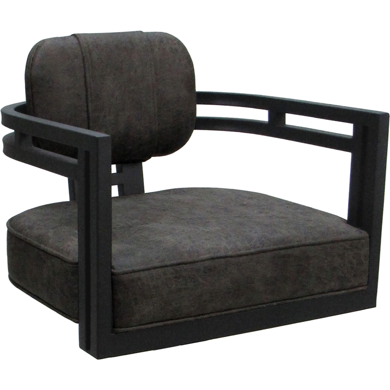 Pemberly Row Swivel Metal Dining Caster Chair in Northwest Elk Gray Fabric