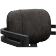 Pemberly Row Swivel Metal Dining Caster Chair in Northwest Elk Gray Fabric
