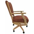 Pemberly Row Swivel Wood Dining Caster Chair on Wheels in P-Siene Red