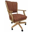 Pemberly Row Swivel Wood Dining Caster Chair on Wheels in P-Siene Red