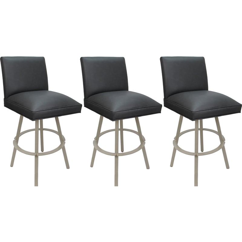 Pemberly Row Set of 3 Swivel Metal Counter Stools 26