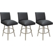 Pemberly Row Set of 3 Swivel Metal Counter Stools 26