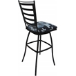 Pemberly Row Set of 3 Extra Tall Stools Armless in Flint Fabric & Black