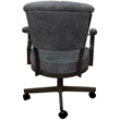 Pemberly Row Swivel Tilt Metal Caster Chair in Dark Gray Fabric & Brown Frame