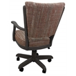 Pemberly Row Caster Solid Wood Dining Chair in Madder Red Fabric & Dark Gray