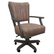 Pemberly Row Caster Solid Wood Dining Chair in Madder Red Fabric & Dark Gray