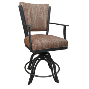 Pemberly Row Swivel Tilt Metal 24&quot Counter Stool in Madder Red Fabric