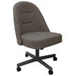 Pemberly Row Dinette Swivel Caster Chairs in Clear Glass - Mojeva Grey & Grey