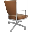 Pemberly Row Leather Dining Caster Chair Swivel Tilt in Brown on White