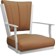 Pemberly Row Leather Dining Caster Chair Swivel Tilt in Brown on White