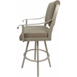 Pemberly Row Leather Swivel Metal Counter Bar Stool 26