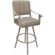 Pemberly Row Leather Swivel Metal Counter Bar Stool 26
