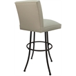 Pemberly Row Set of 3 Swivel Metal Bar Stools in Beige Vinyl & Brown