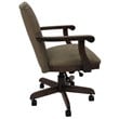 Pemberly Row Swivel Wood Dining Caster Chair with Wheels in Spotted Brown