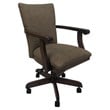 Pemberly Row Swivel Wood Dining Caster Chair with Wheels in Spotted Brown