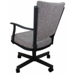 Pemberly Row Swivel Dining Caster Chair in Mojave Gray Fabric with Black Frame