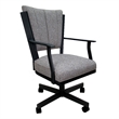 Pemberly Row Swivel Dining Caster Chair in Mojave Gray Fabric with Black Frame