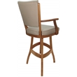 Pemberly Row Leather Solid Wood Bar Stool 30