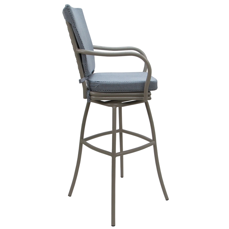 Pemberly Row Outdoor/Indoor Swivel Extra Tall Stool 34
