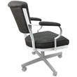 Pemberly Row Swivel Fabric & Metal Caster Dining Chair in Northwest White